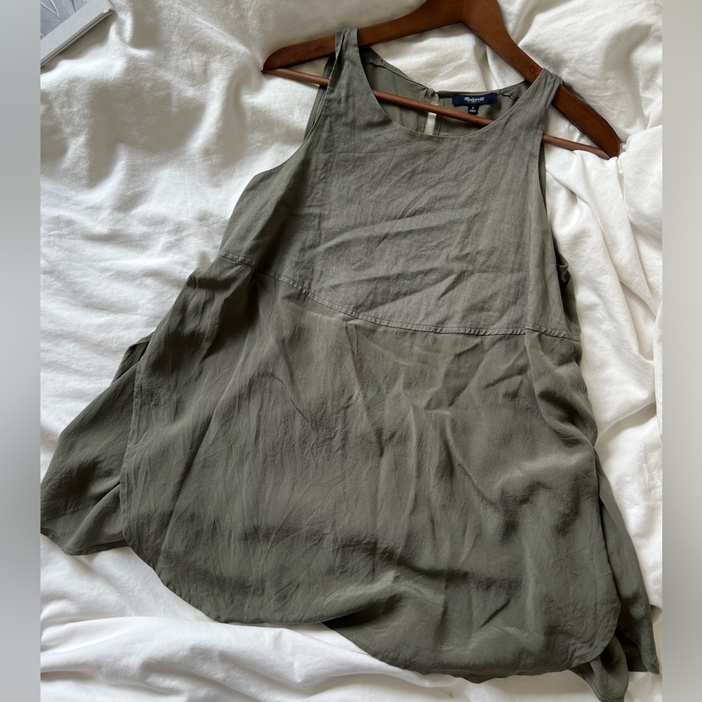 Madewell olive green tank tunic, size S